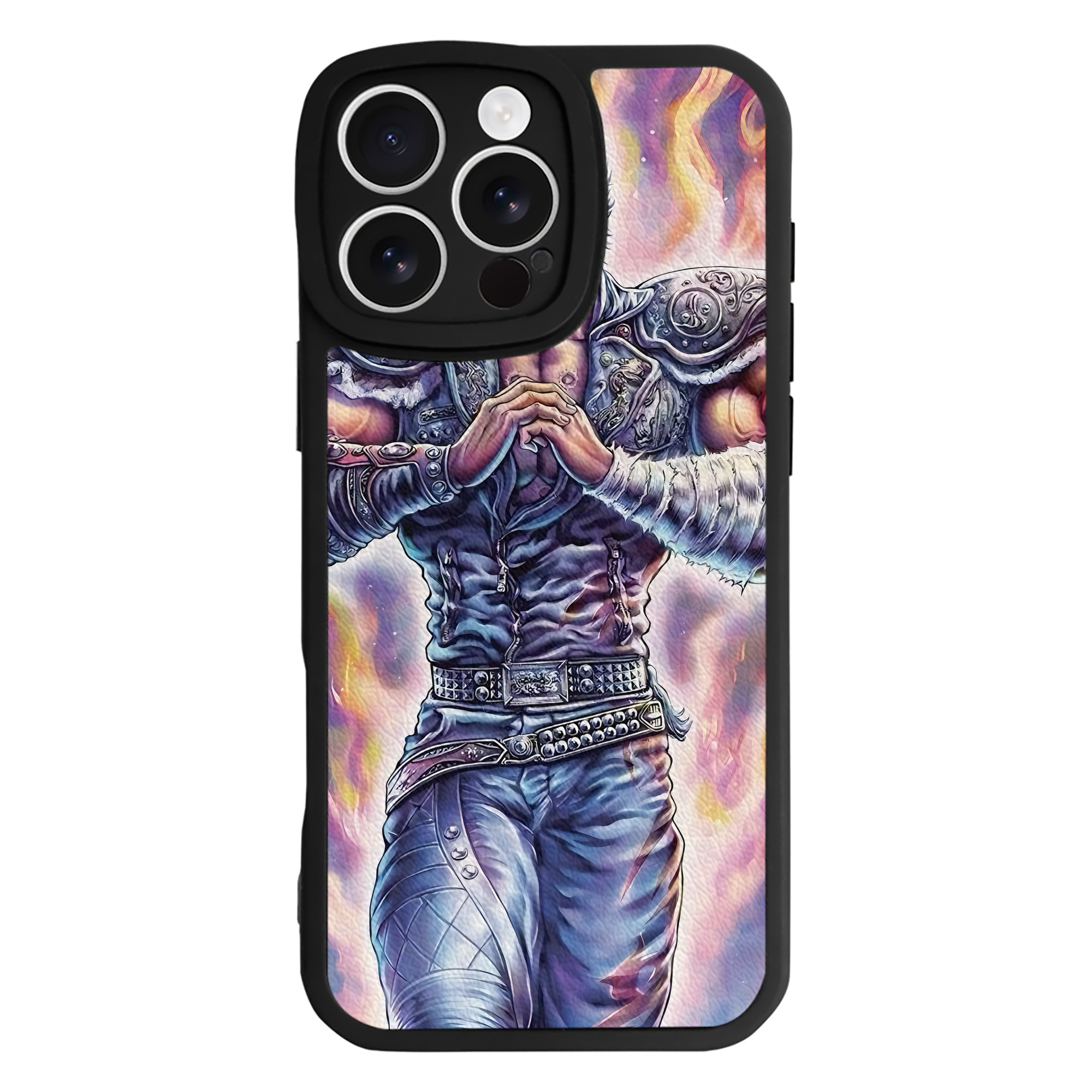 （画像用） 北斗の拳 Fist of the North Star 【iPhone 16シリーズ対応】シリコンスマホケース（レザー調） 材質：シリコン
